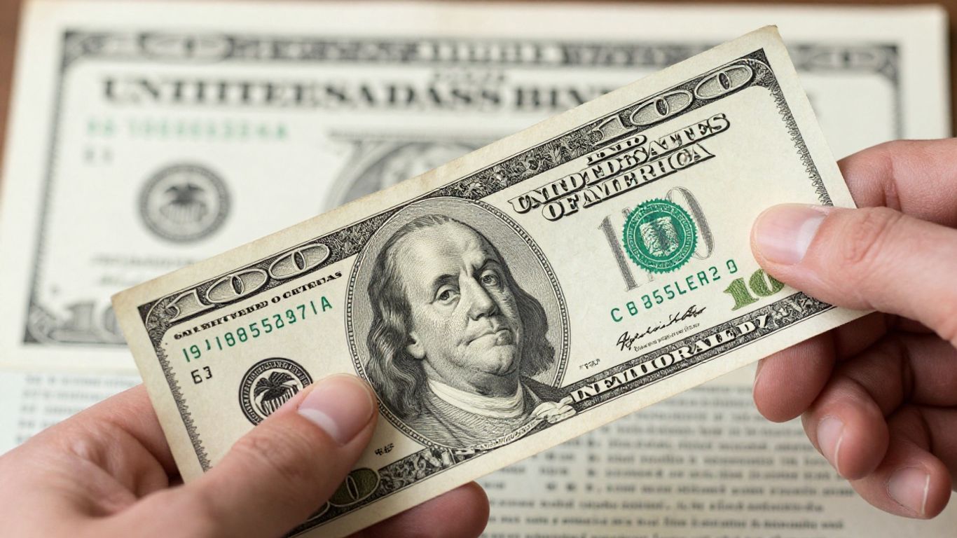 Hand holding US dollar bill, immigration concept